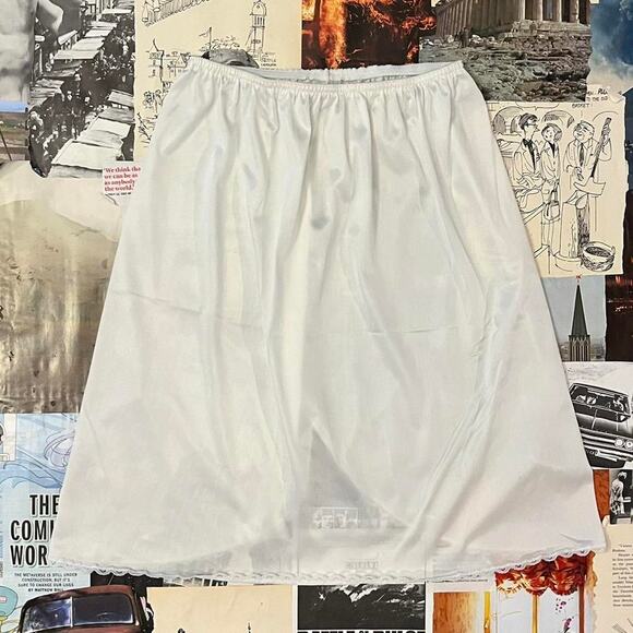 Satin midi skirt all white - Picture 1 of 4